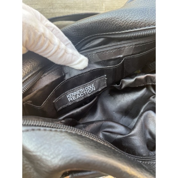 Kenneth Cole Reaction Black Leather Womens Purse Shoulder Bag - Picture 7 of 11